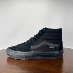 Vans Sk8 Hi Shoes Mens US 5.5 Black Suede High Top Skate Lace Up Sneakers 500714